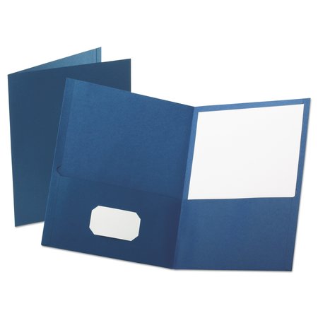 OXFORD Leatherette Two Pocket Portfolio, 8.5 x 11, Blue/Blue, PK10 57572